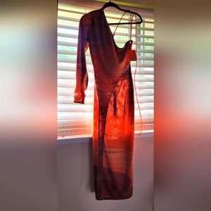 BBXBRAND  Sahara Orbit Asymmetric Mesh Maxi